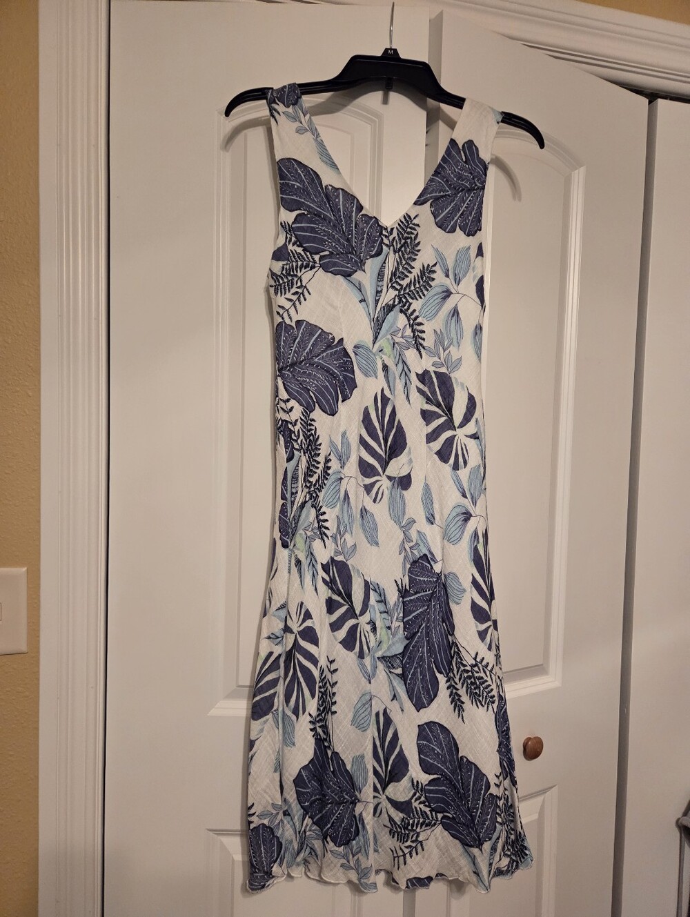 CHARLIE B White and Navy Floral Midi Dress